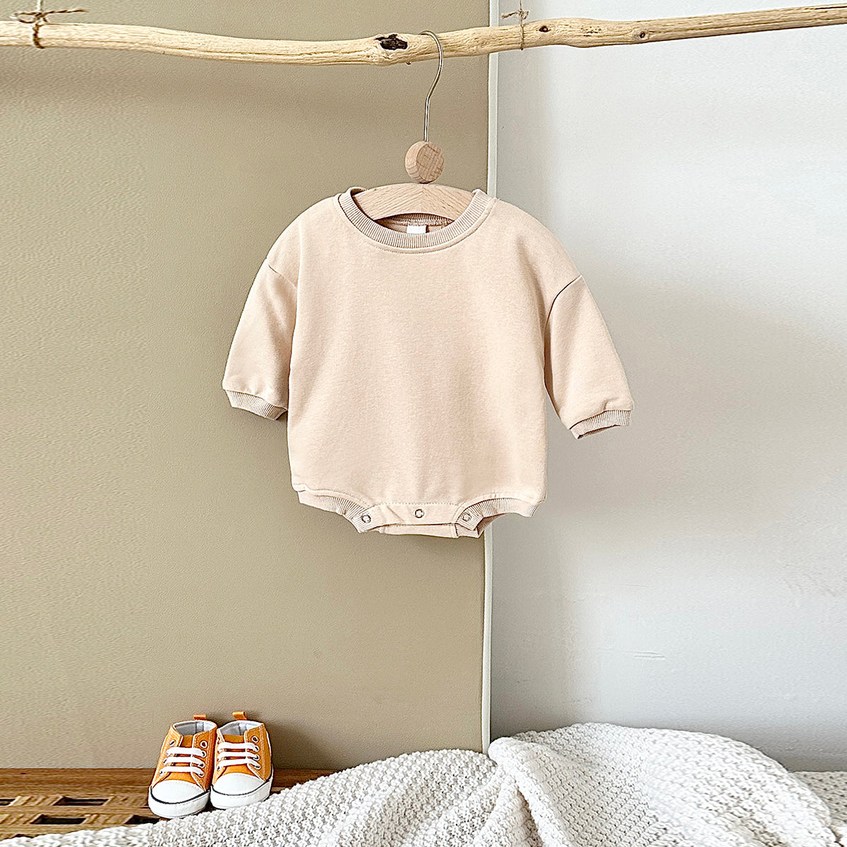 Neutral baby solid color jumpsuit 1-18 months