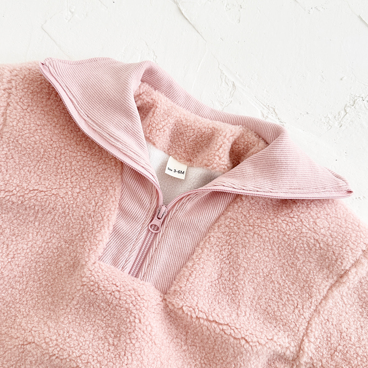 Baby Boy Girl Collar Sherpa Romper, Half Zip Winter Infant Outfit
