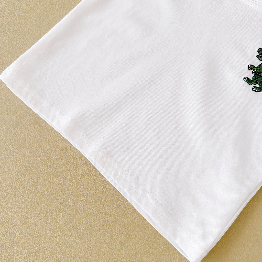 Summer Dinosaur Embroidery Short Sleeve T-shirt & Jeans