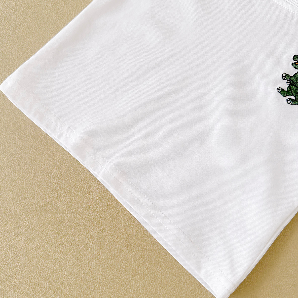Summer Dinosaur Embroidery Short Sleeve T-shirt & Jeans