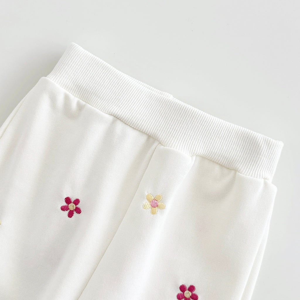 Toddler All-over Color Flower Outfit, Sweatshirt & Pants 2Pcs