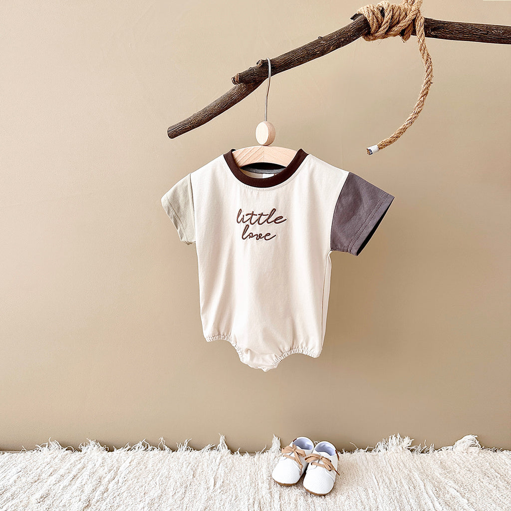 Summer Little Love Color Block Sleeve Romper