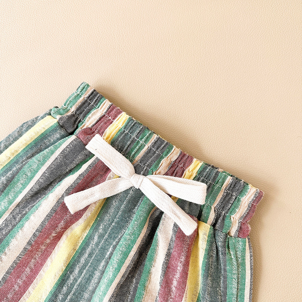 Summer Casual Embroidery Short Sleeve T-shirt & Colorful Shorts
