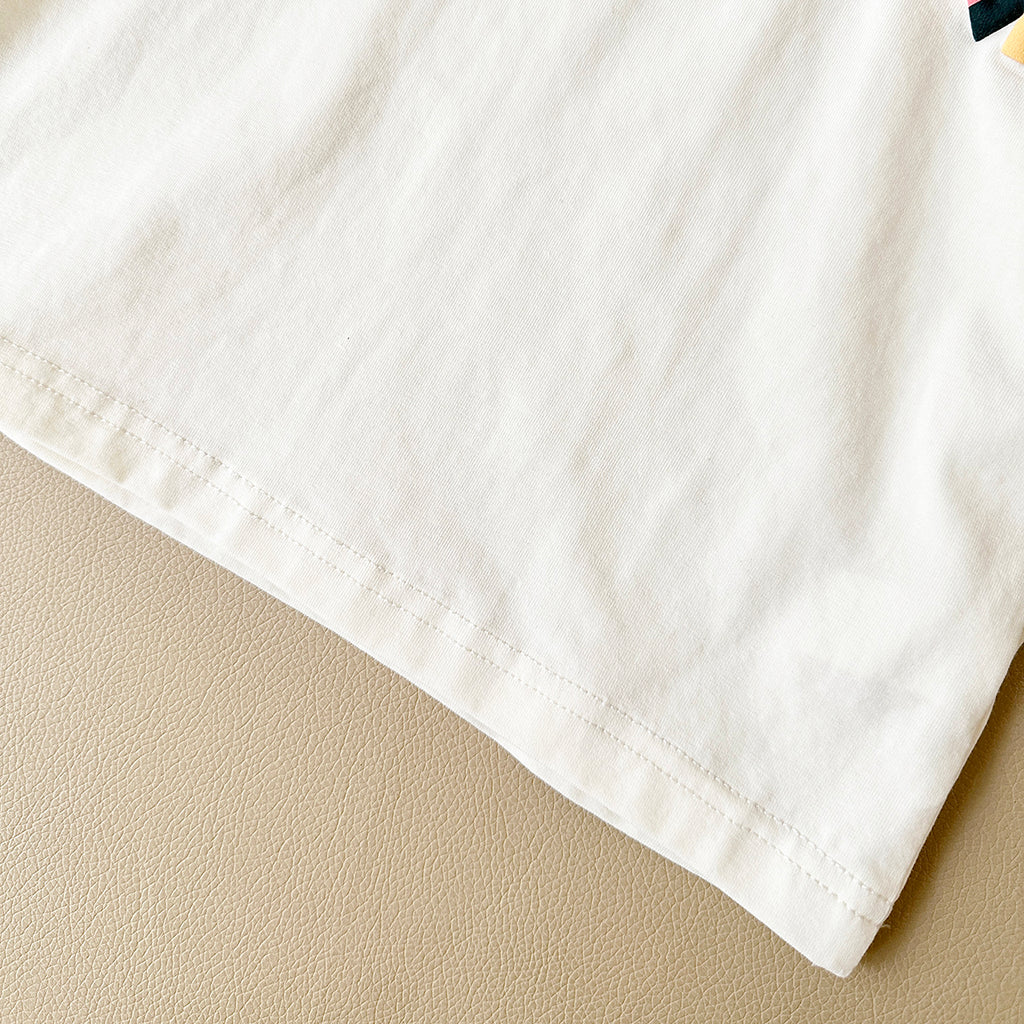 Summer Casual Embroidery Short Sleeve T-shirt & Colorful Shorts