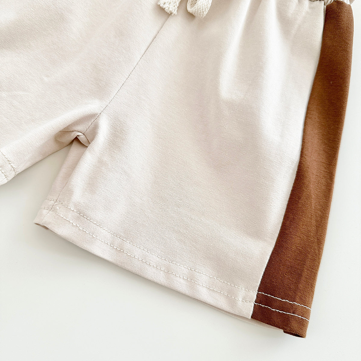 Summer Gradient Color Spliced Short Sleeve 2-Piece Set for Baby Boys & Girls