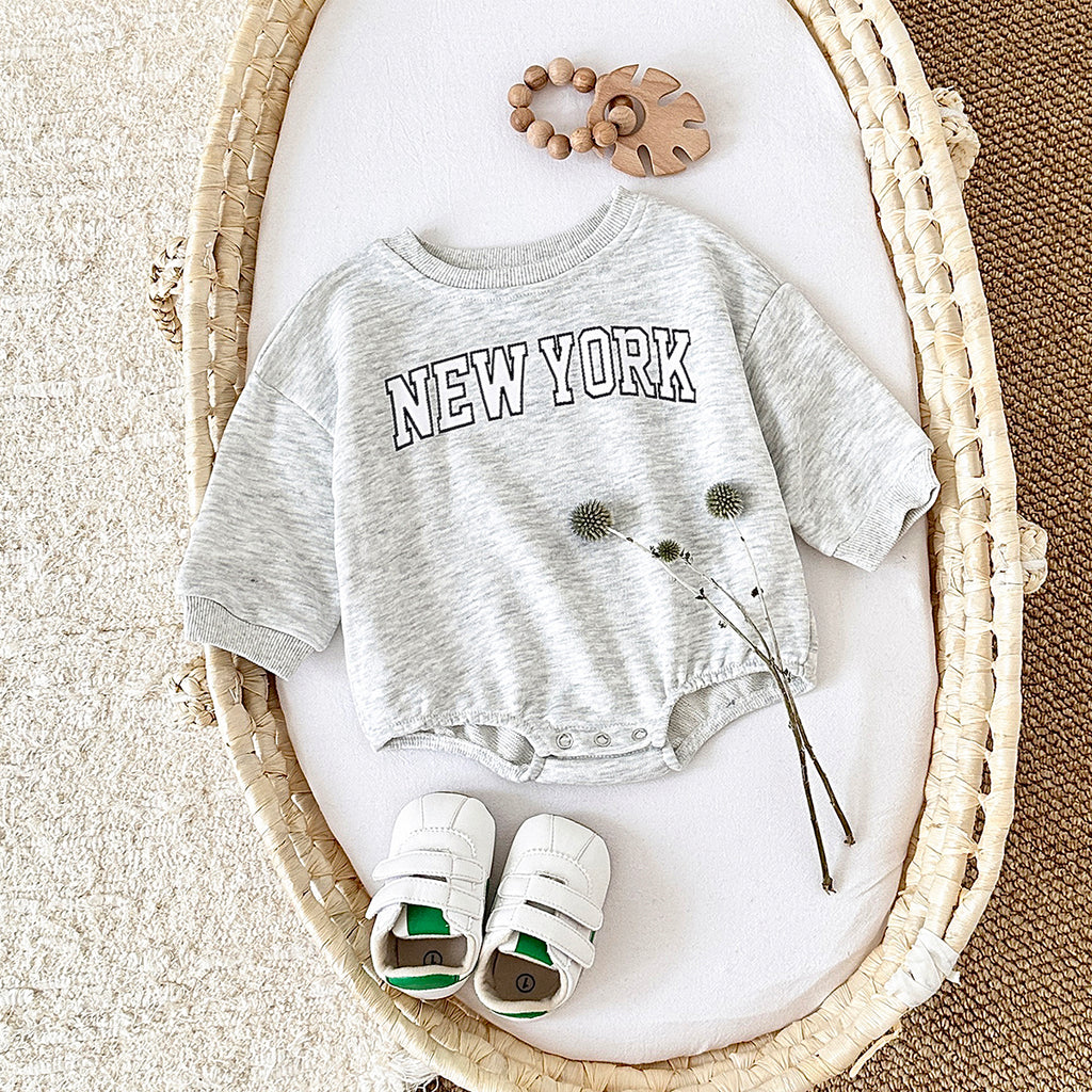 Neutral baby letter pattern printed jumpsuit 1-18 months