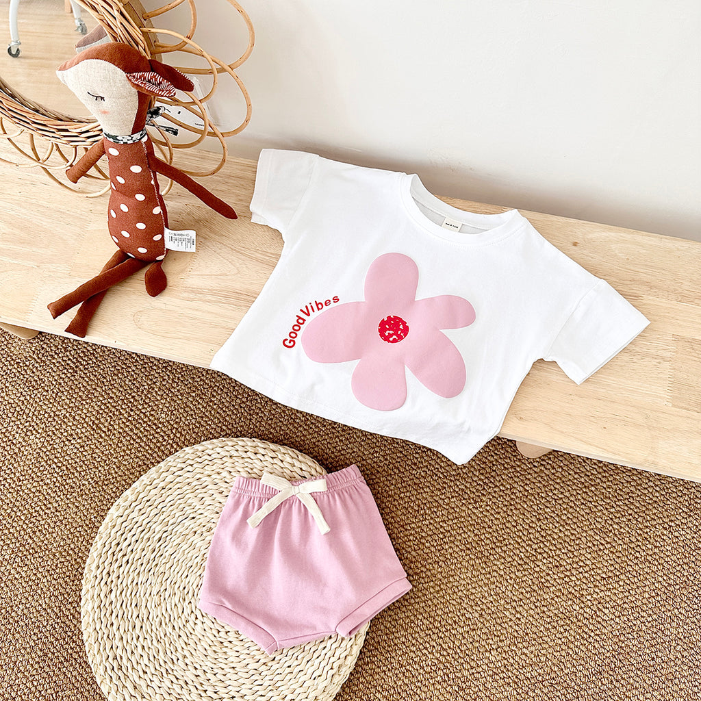Cartoon Summer Print Short Sleeve Set