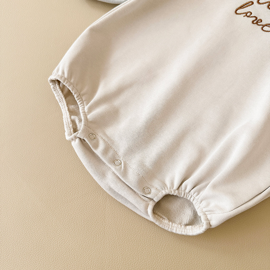 Letter Embroidery Splicing Design Spring Autumn Baby Jumpsuit 0-18 Months