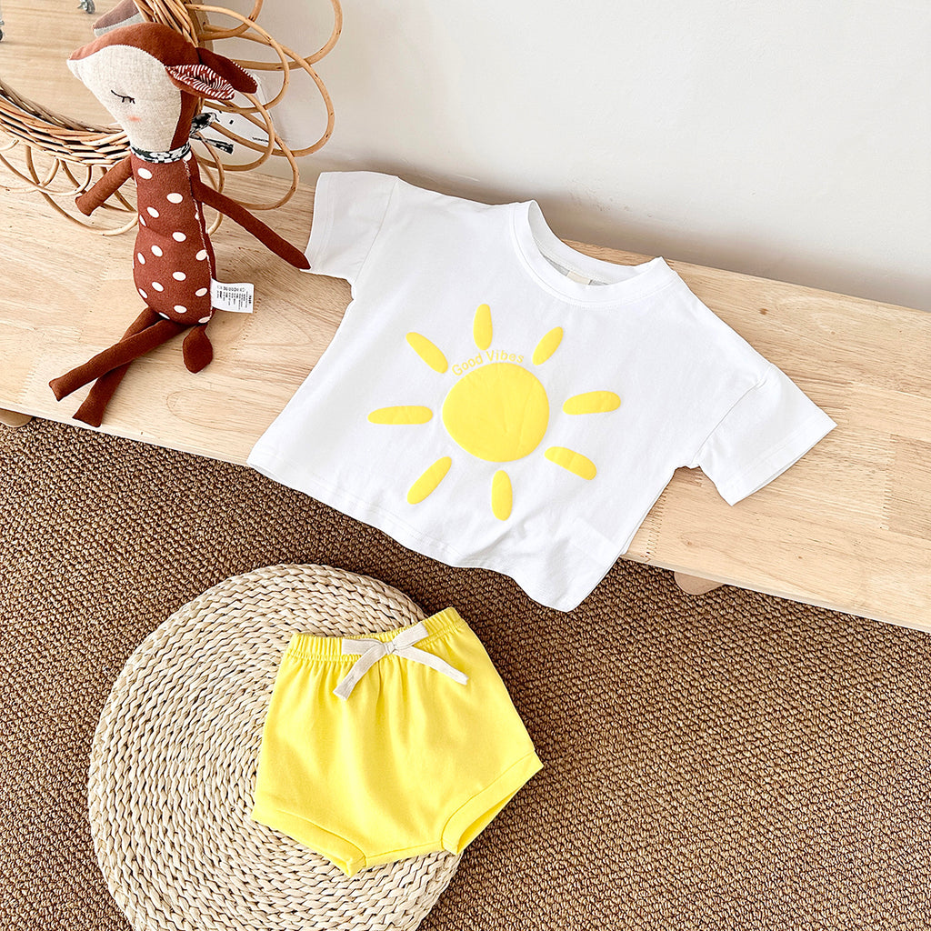Cartoon Summer Print Short Sleeve Set