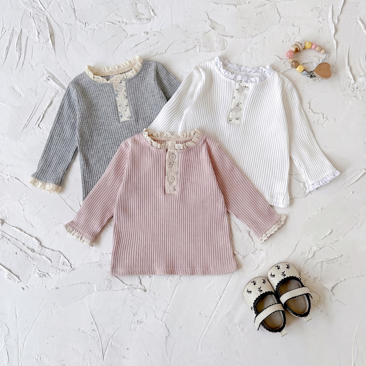 Baby Girls Cotton Ruffle Trim Long Sleeve T-Shirt Spring Autumn 6Months-7Years