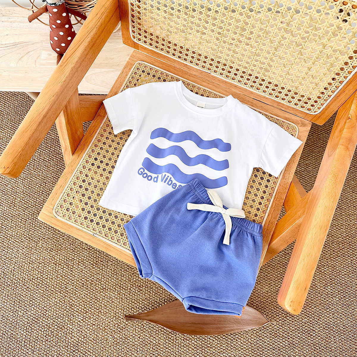 Cartoon Summer Print Short Sleeve Set