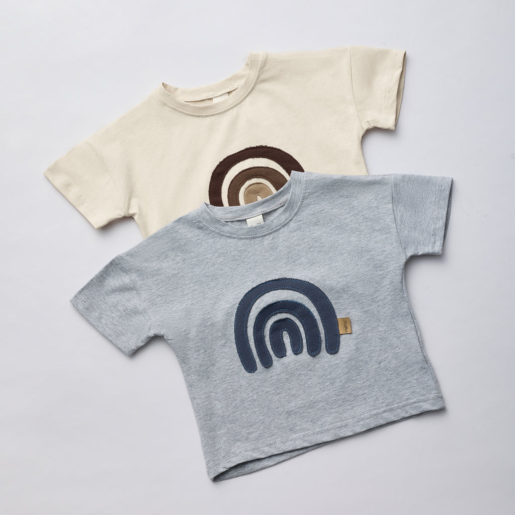 Summer Rainbow Applique Crew Neck T-shirt