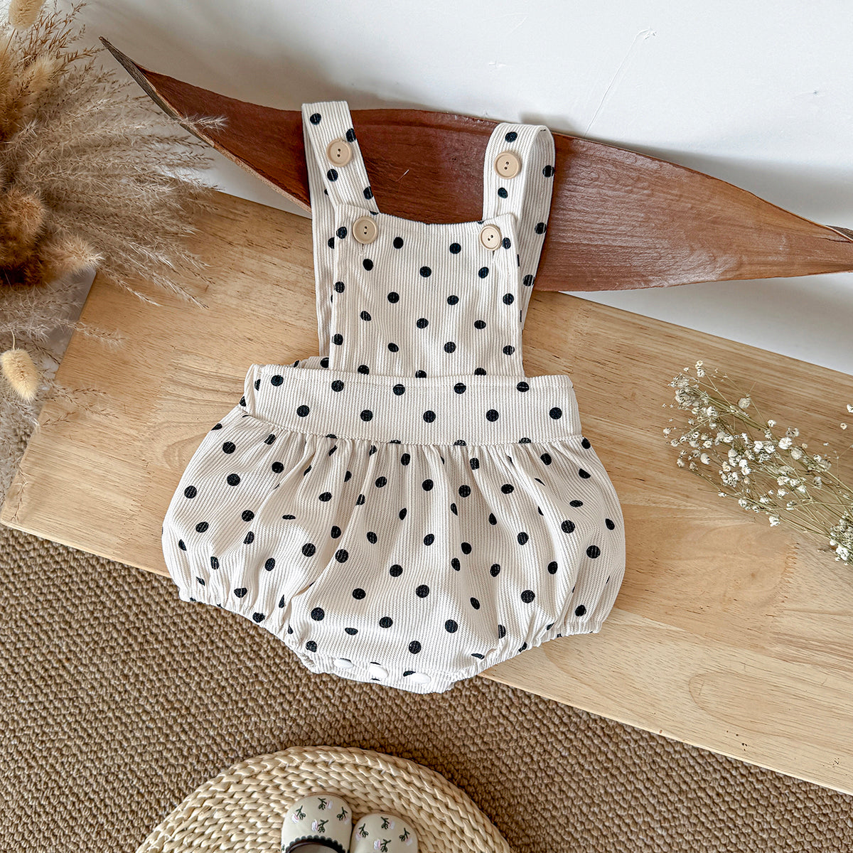 Baby Polka Dot Print Sleeveless Romper Spring Autumn Casual Outfit 0-18 Months Old