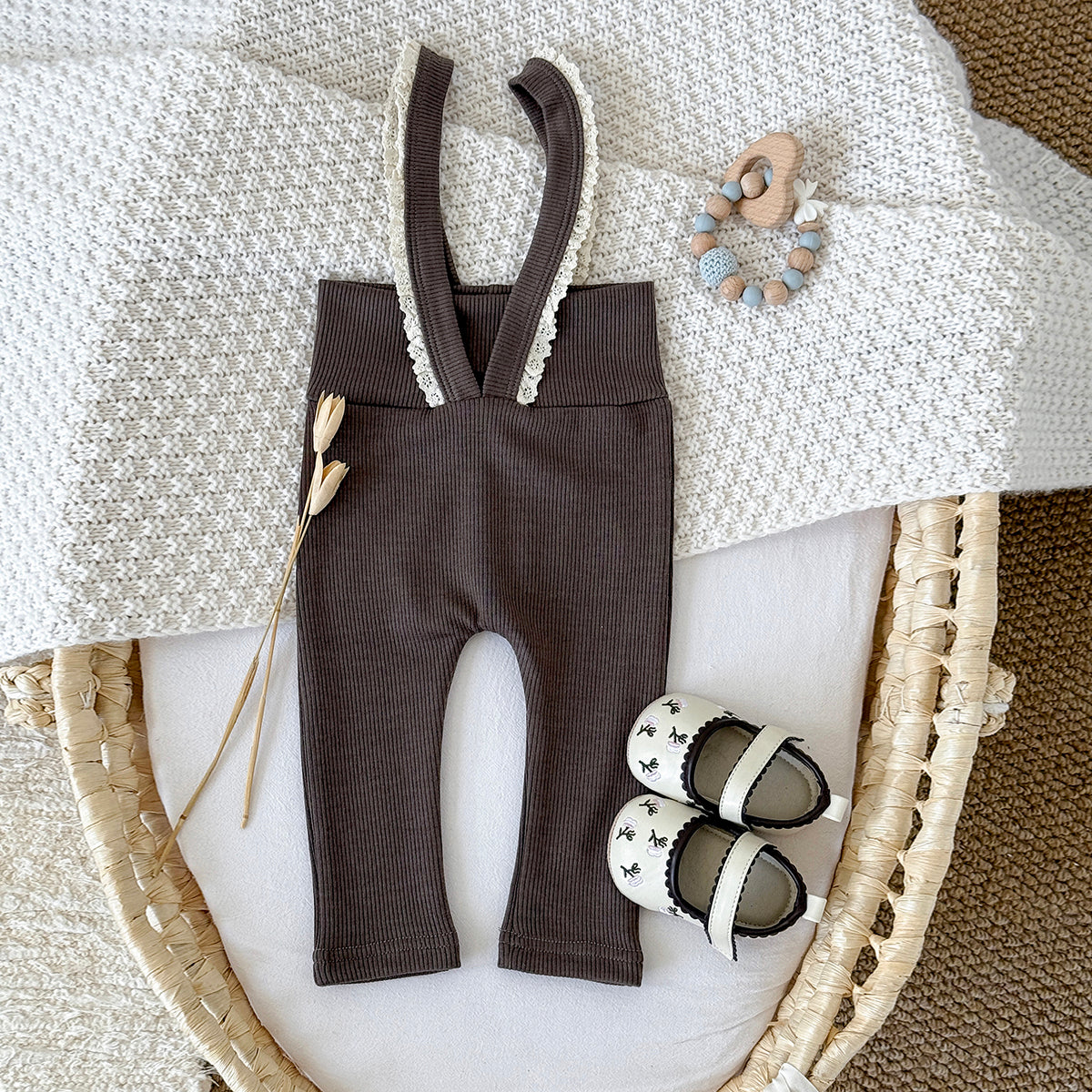 Baby Girls Suspender Leggings Pants 6Months-3Years