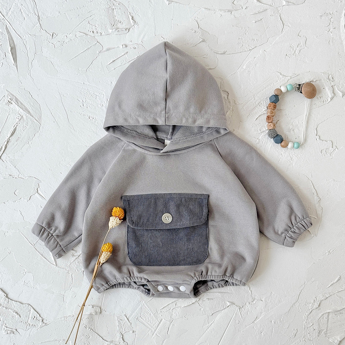 Baby Hooded Long Sleeve Cotton Blend Romper Spring Autumn 1-18 Months Old