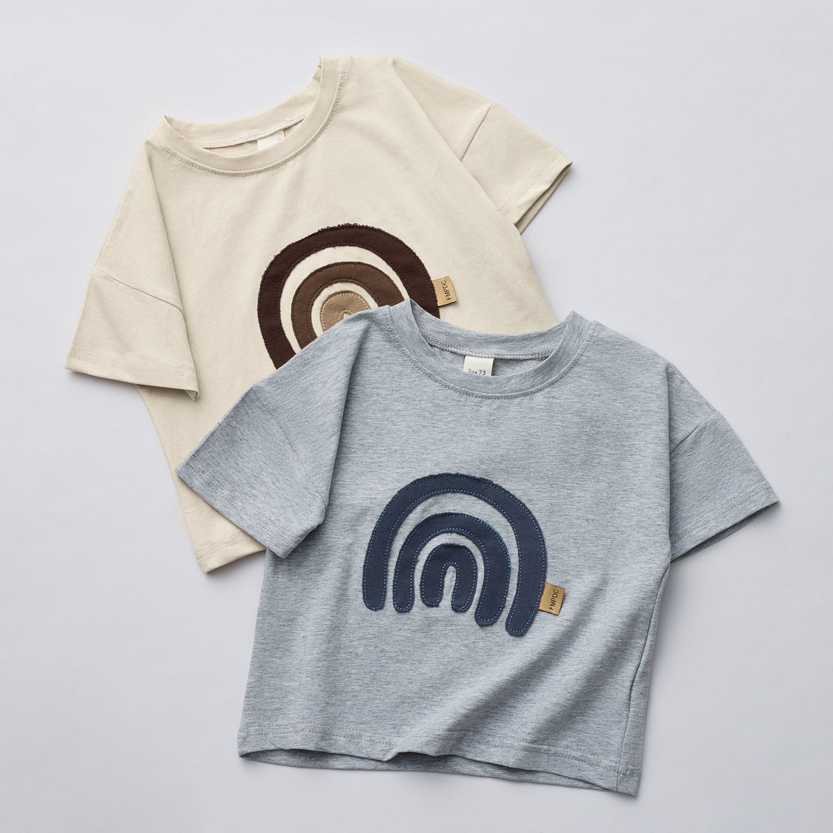 Summer Rainbow Applique Crew Neck T-shirt