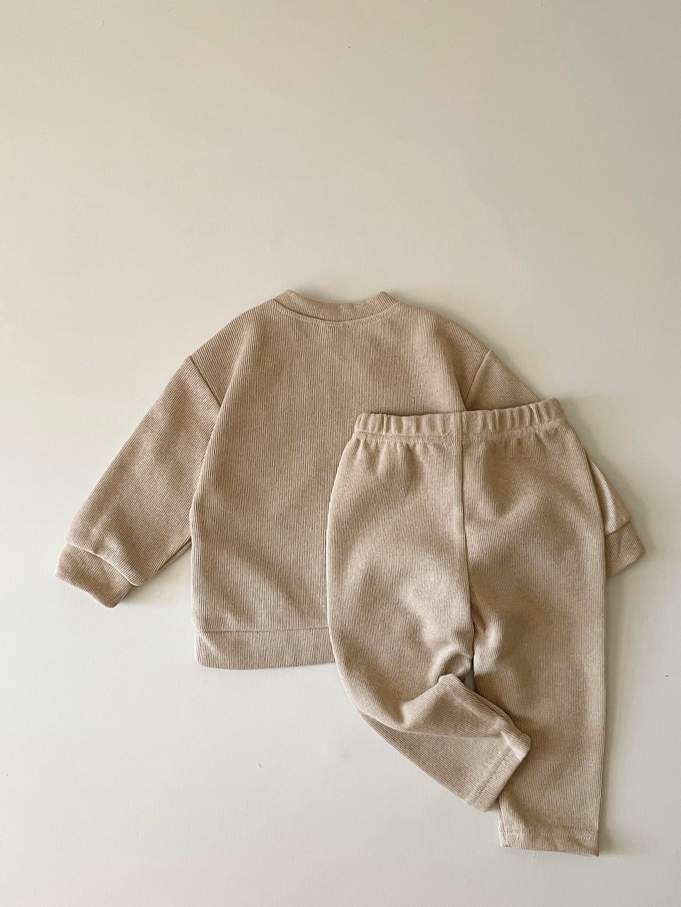 Spring Breath Rib Kids Home Wear White Goose Embroidery Newborn Outfit