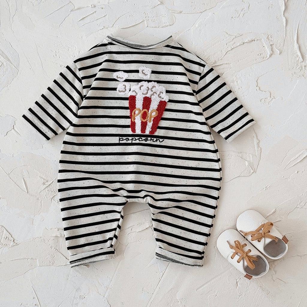 Baby Long Sleeve Food Embroidered Jumpsuit Romper 1-18 Months
