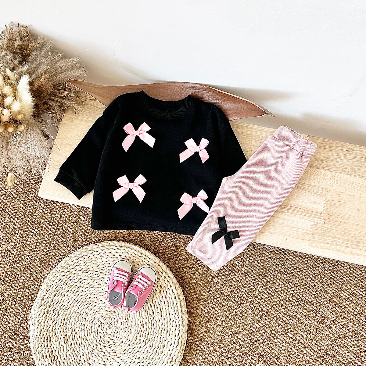 Cute Treasure 3D Bow Set Spring Autumn 0-3 Years Old
