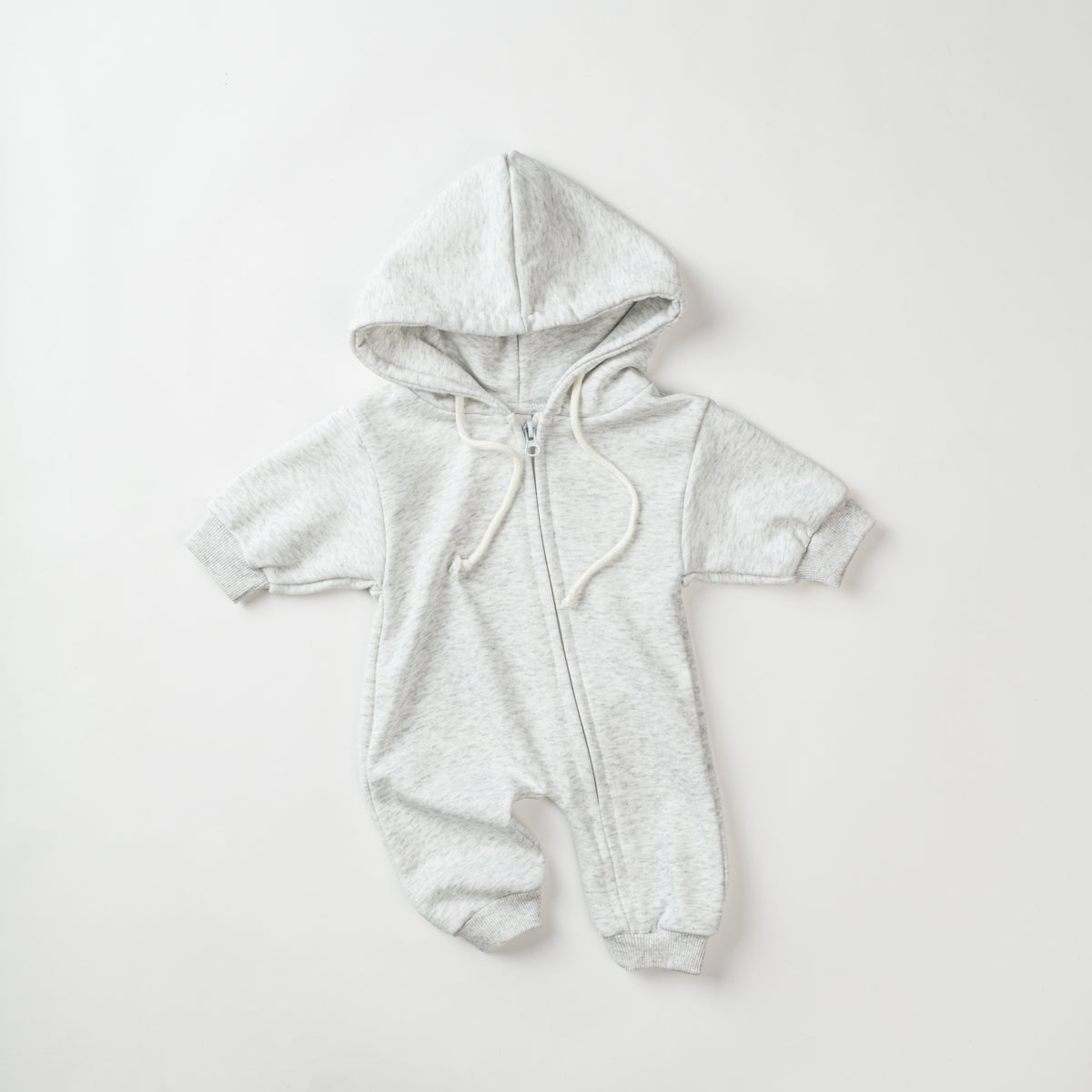 Neutral baby solid color hooded jumpsuit 1-18 months