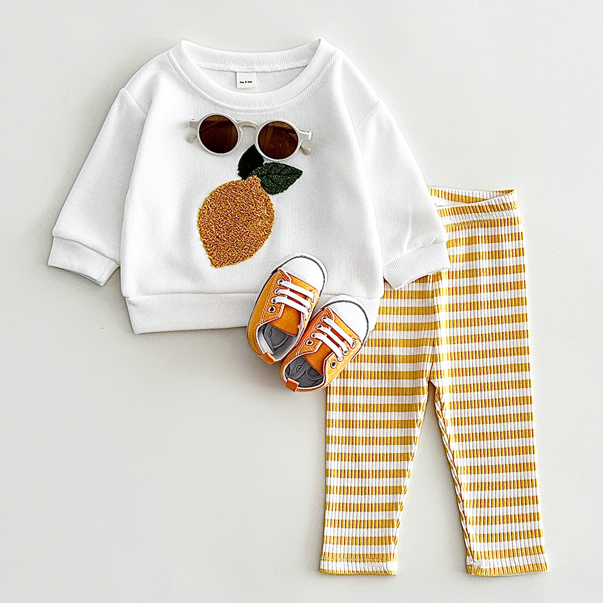 Fresh Cartoon Fruit Baby Sweatshirt, Daily Wear Kids Clothing Set