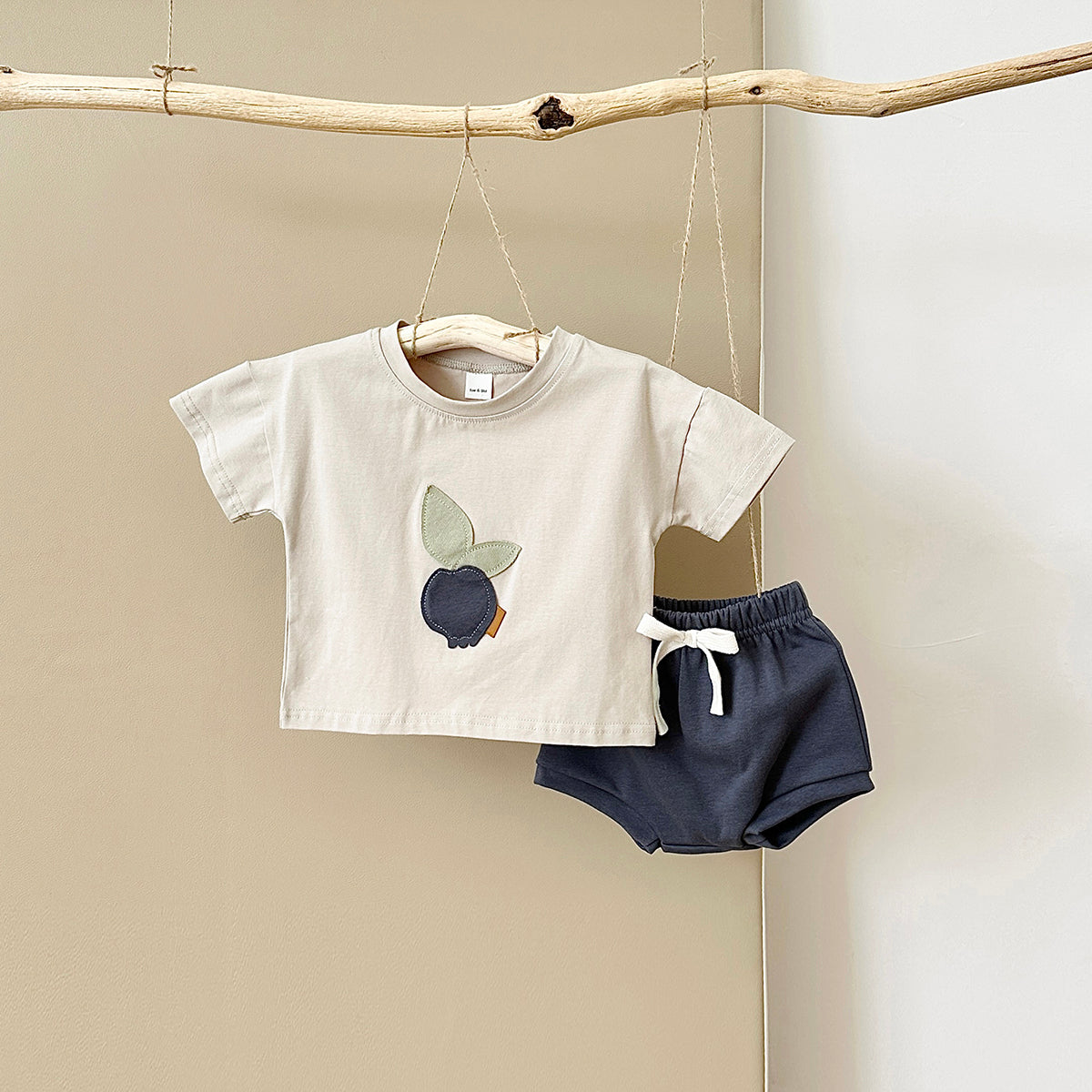 Cartoon Fruit Applique Summer 2-Piece Set