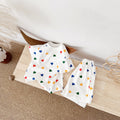 Sweet Rainbow Tiny Heart Girls Set Pocket Cotton Summer Baby 2Pcs Suit