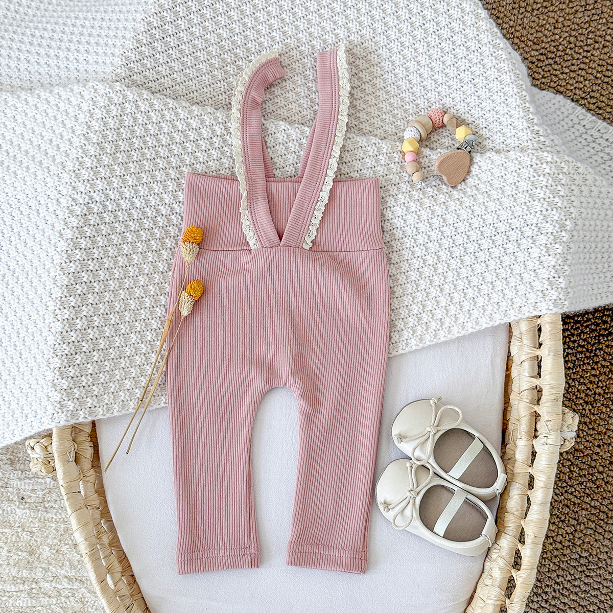 Baby Girls Suspender Leggings Pants 6Months-3Years