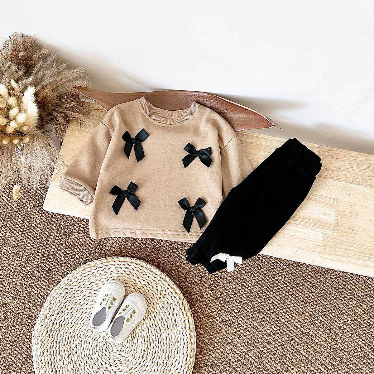 Cute Treasure 3D Bow Set Spring Autumn 0-3 Years Old