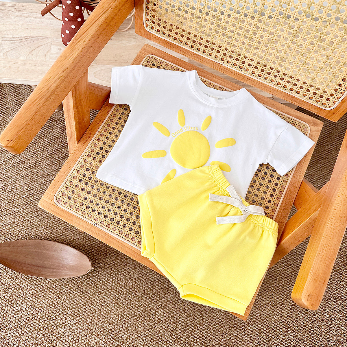 Cartoon Summer Print Short Sleeve Set