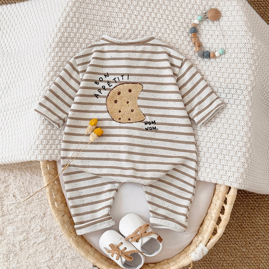 Baby Long Sleeve Food Embroidered Jumpsuit Romper 1-18 Months