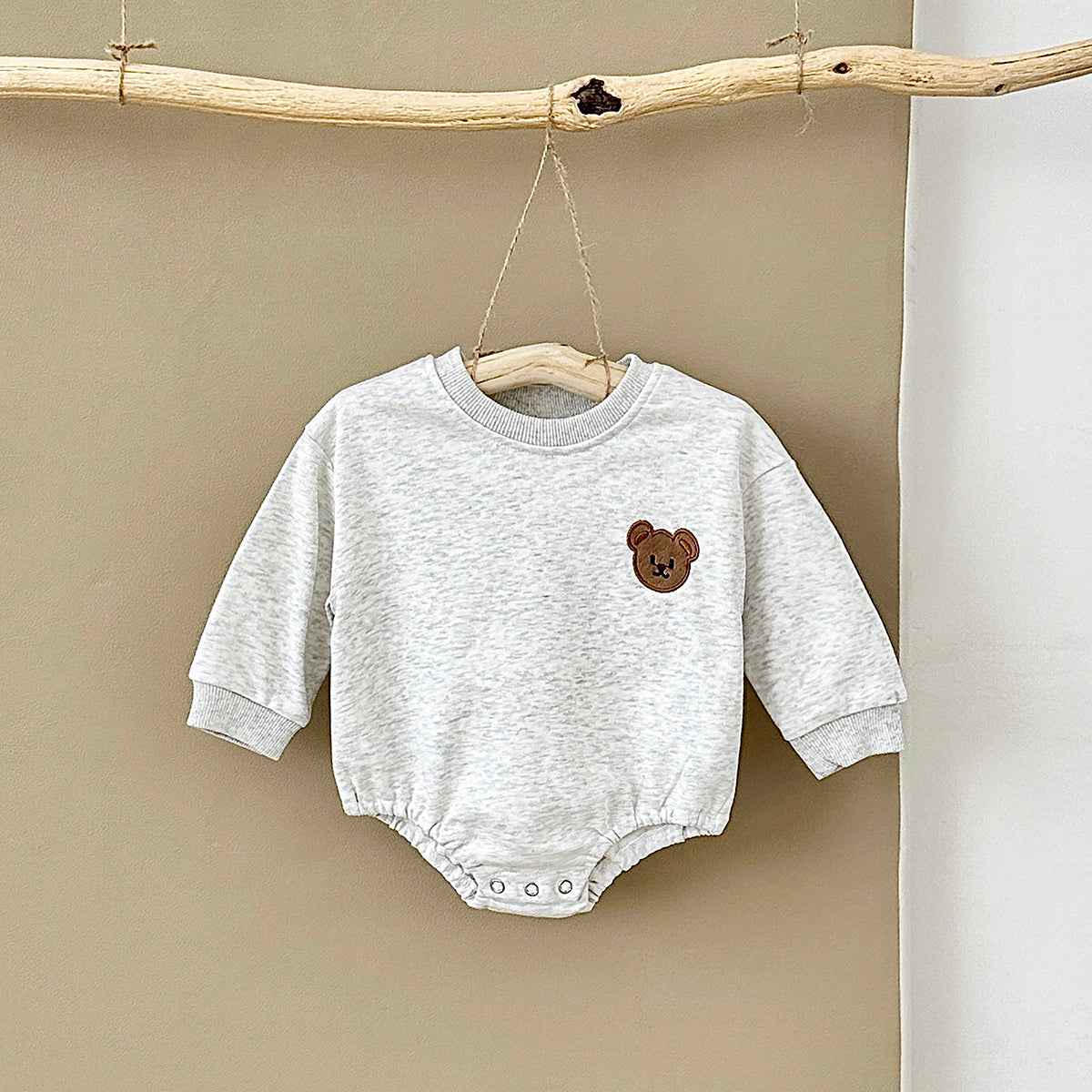 Unisex baby bear embroidered jumpsuit 1-18 months