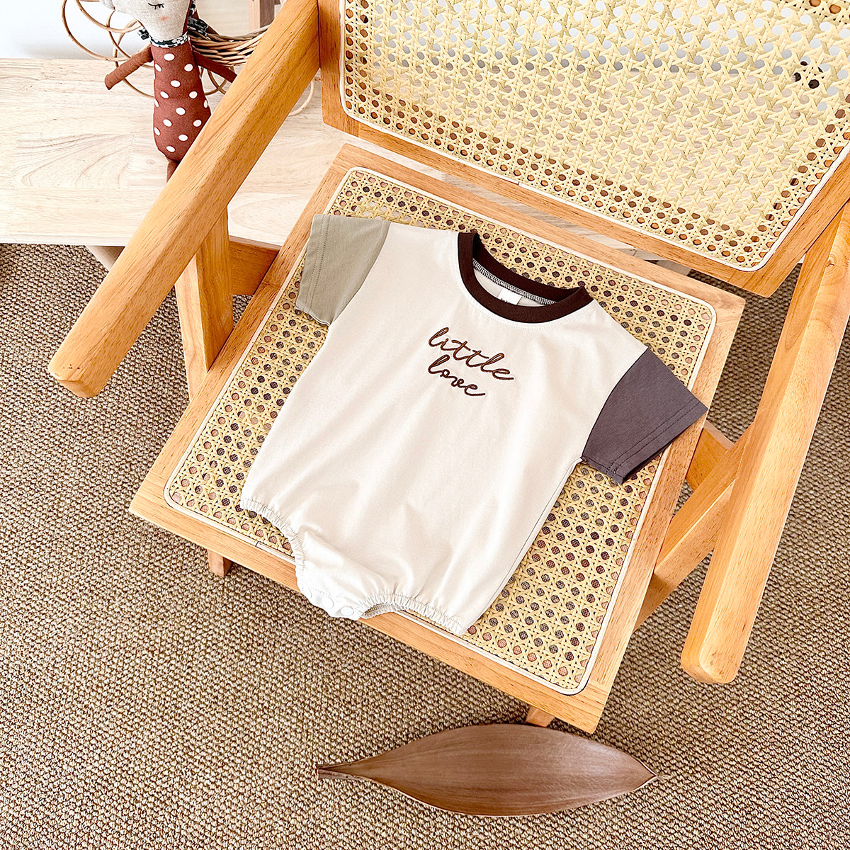 Summer Little Love Color Block Sleeve Romper