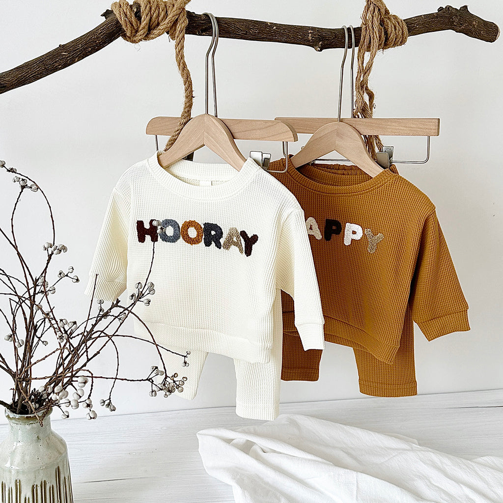 Neutral Baby Letter Embroidery Pattern Sports Set 1-3 Years Old