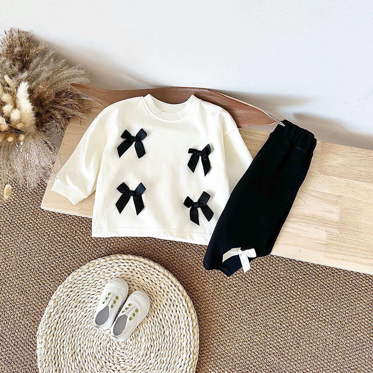 Cute Treasure 3D Bow Set Spring Autumn 0-3 Years Old