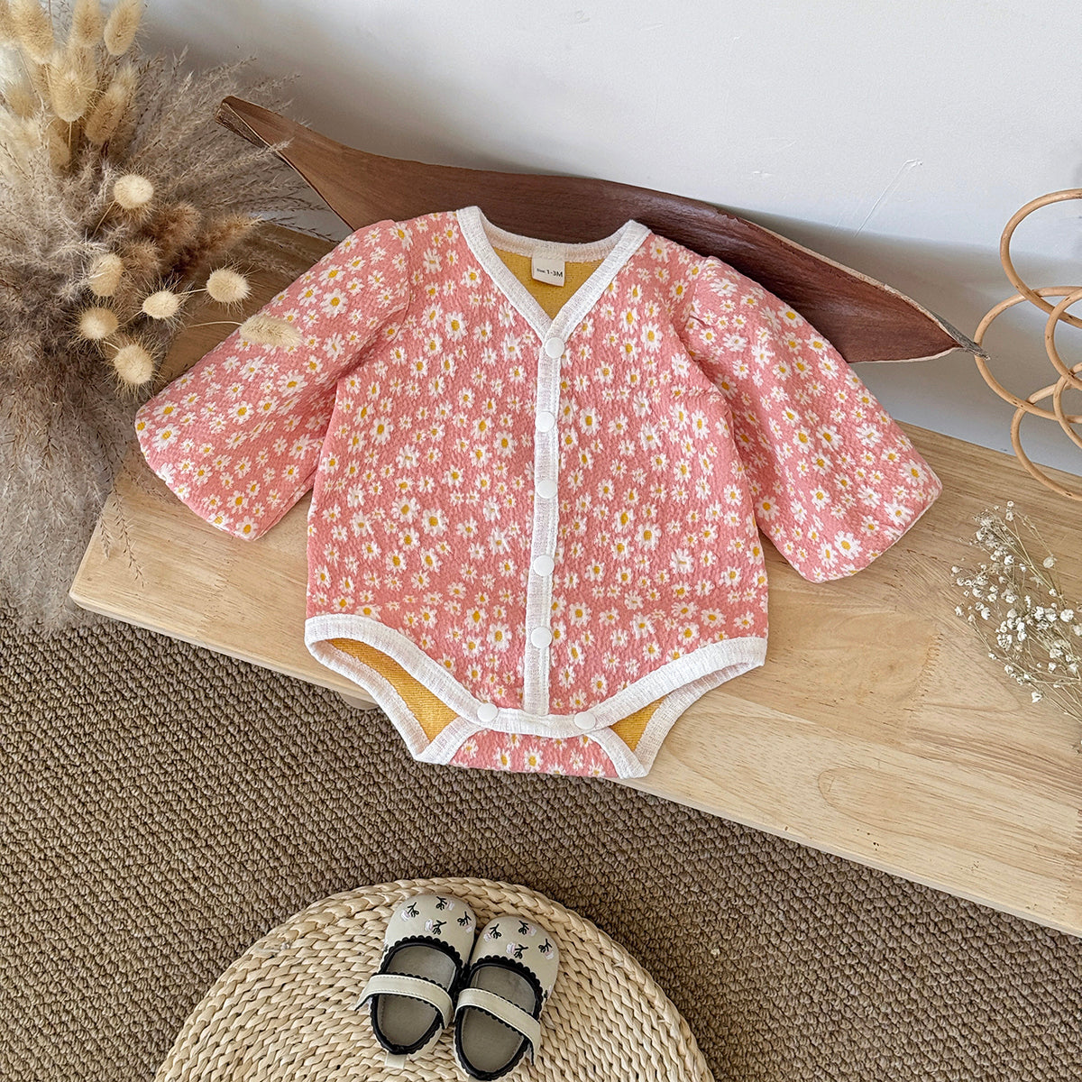 Baby Girls Pink Button Front Cardigan Romper 1-18Months