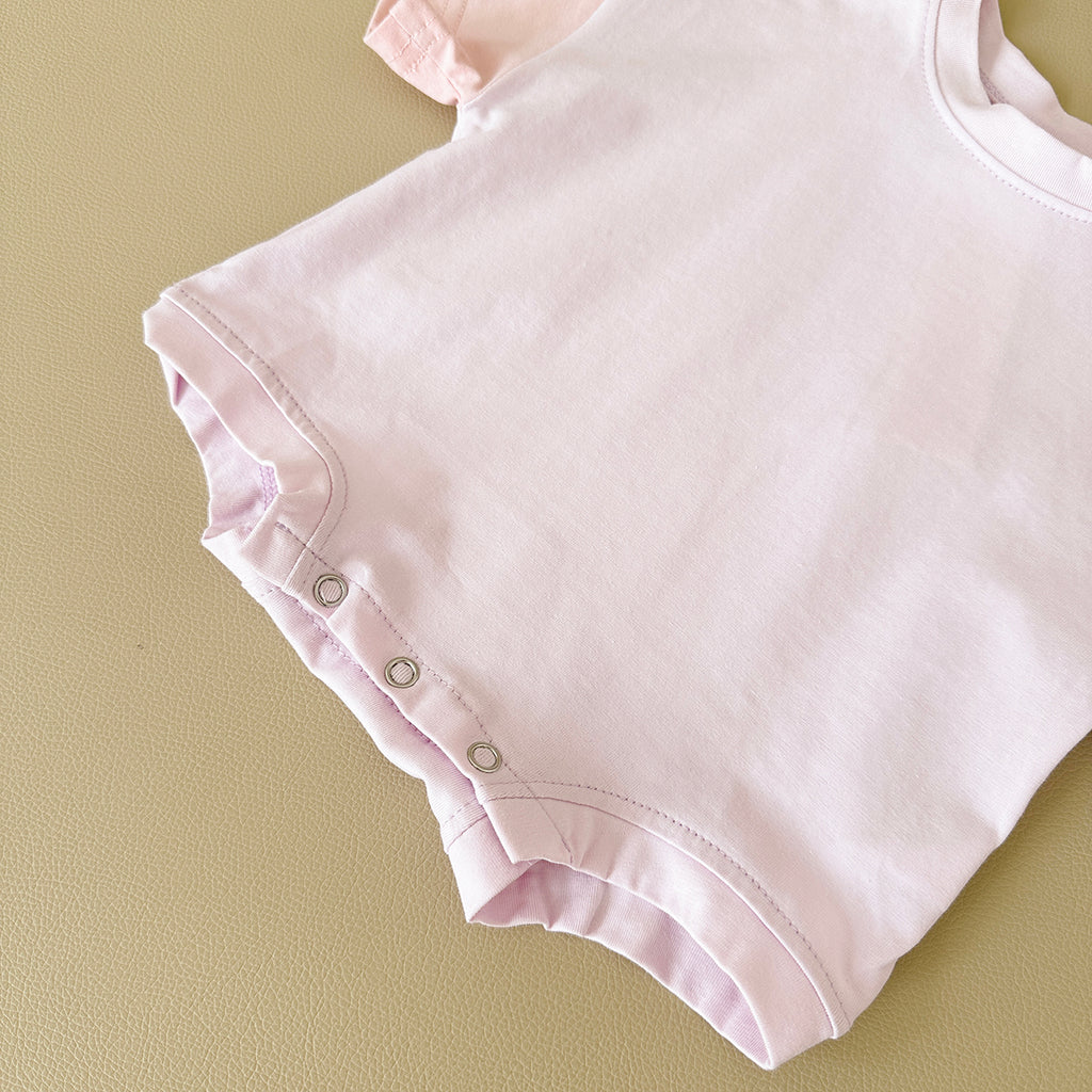 Gradient Spliced Short Sleeve Romper for Baby Boys & Girls