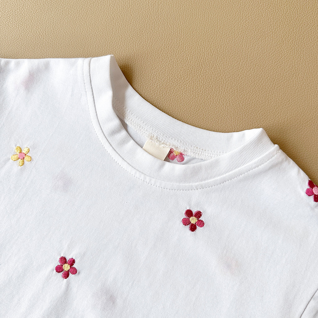 Summer Floral Short Sleeve Set for Baby Girls