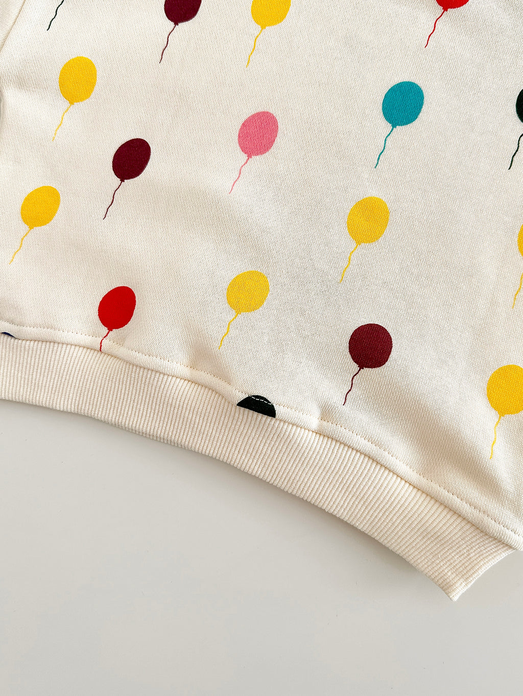 Cream Colorful Balloon Print Baby Sweatshirt Set Korean Unisex 2Pcs Outfit