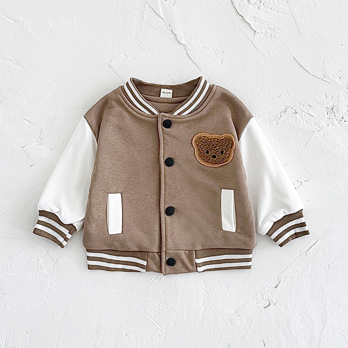 Unisex baby bear embroidered long sleeved jacket for ages 1-4