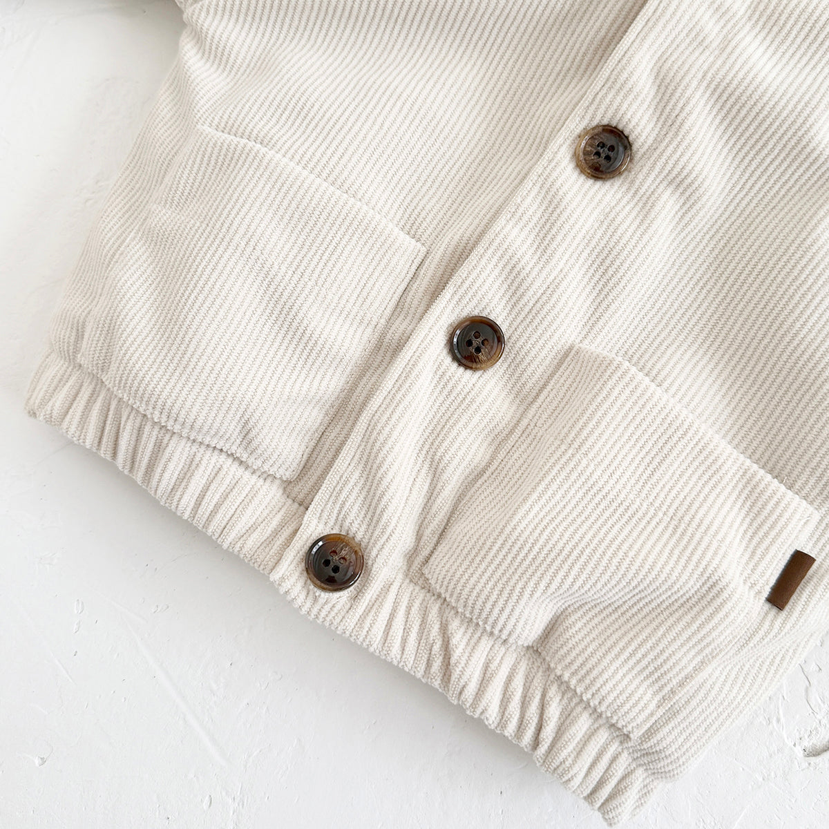 Baby Hooded Fleece Jacket, Lime Towel Embroidery Corduroy Kids Coat