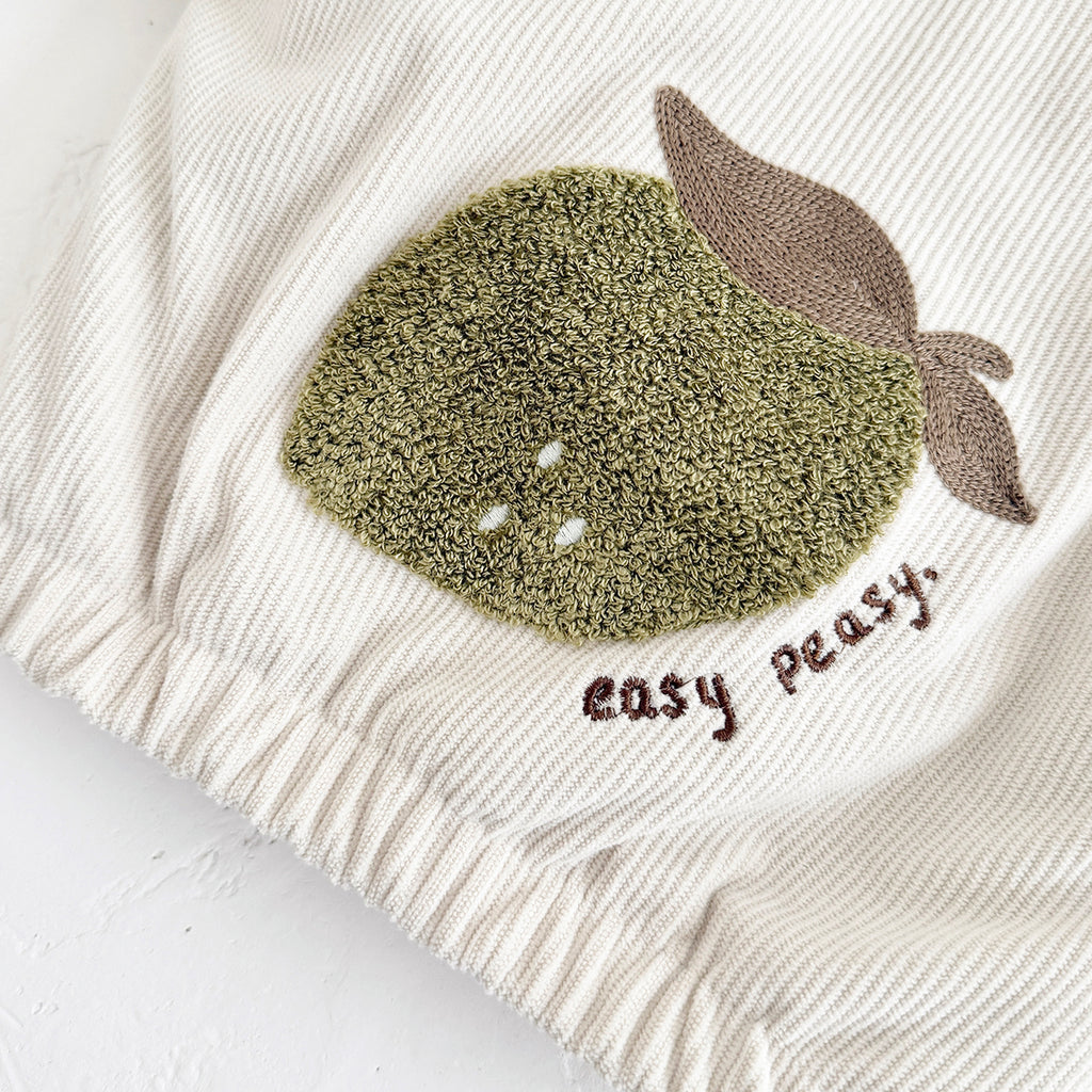 Baby Hooded Fleece Jacket, Lime Towel Embroidery Corduroy Kids Coat