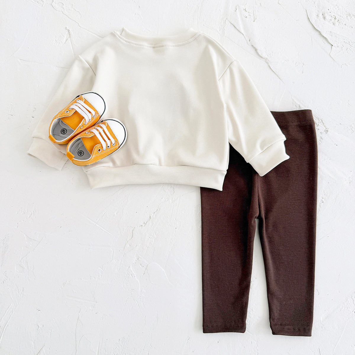 Forest Style Baby Outfit, Loose Crewneck Mushroom Sweatshirt And Solid Pants