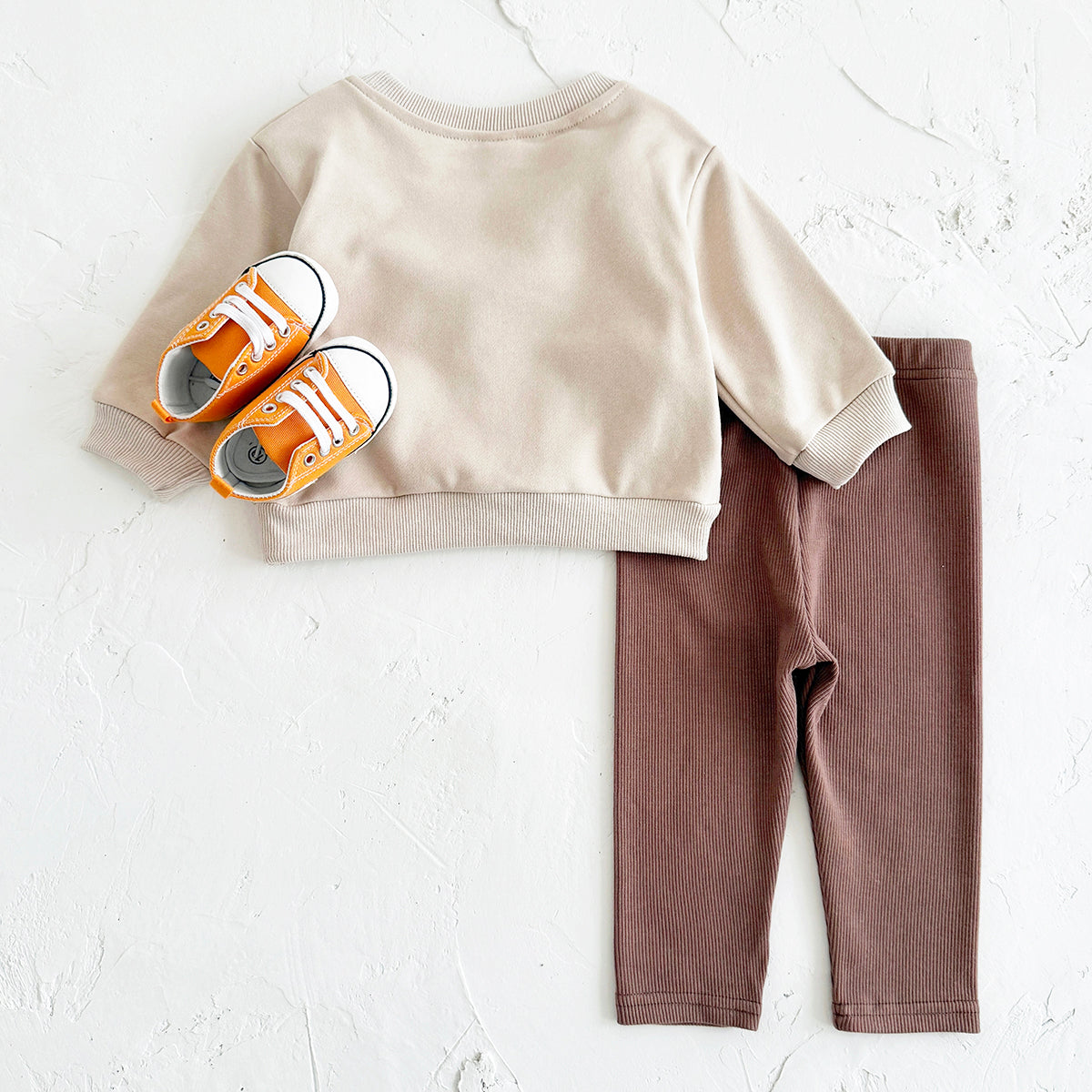 Baby Boy Girl Sweatshirt Set, 3D Teddy Top With Soft Stretch Rib Pants