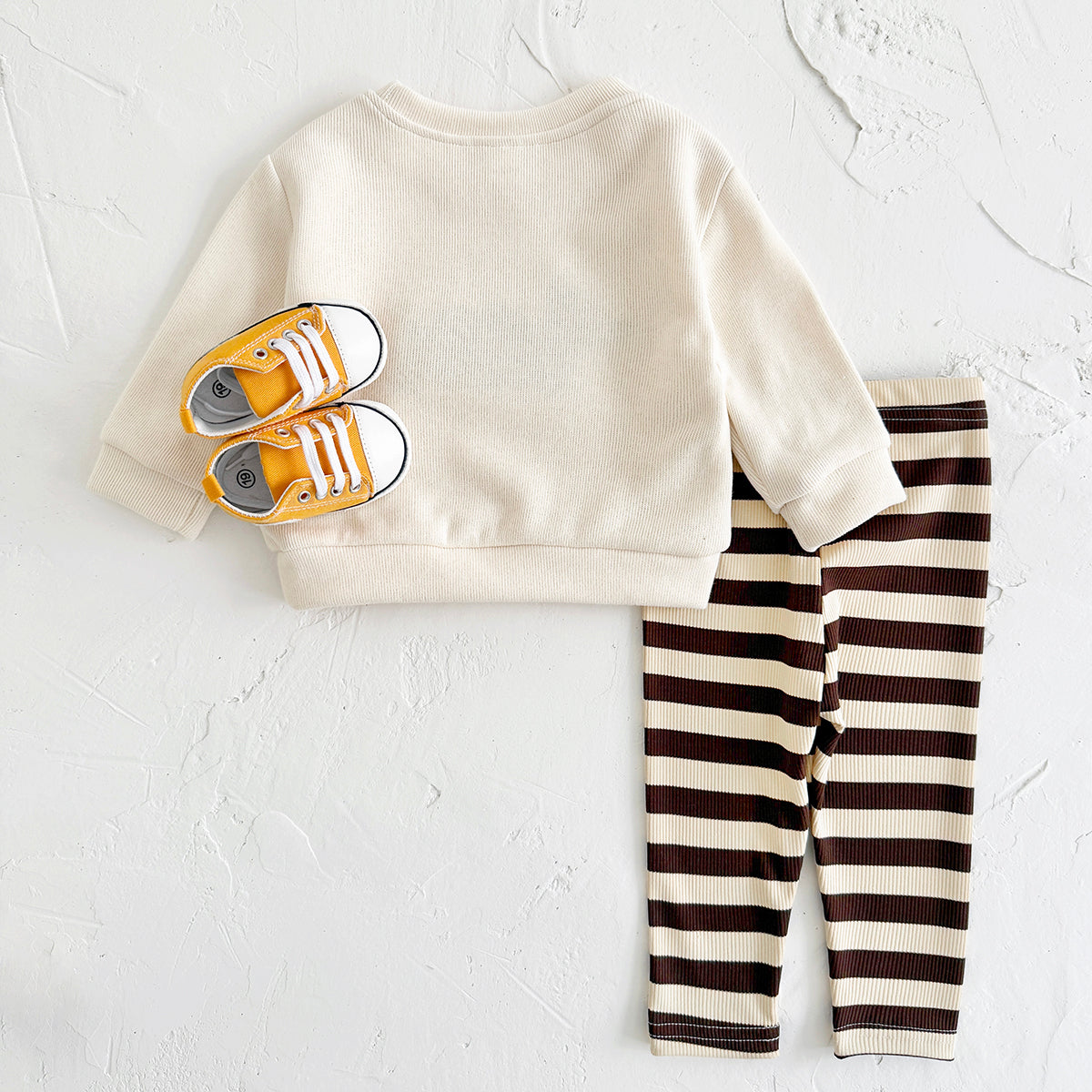 Spring Autumn Baby Set, Fun Dachshund Sweatshirt & Striped Pants