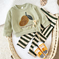 Fresh Mango Baby 2Pcs Outfit, Mango Sweatshirt Striped Pants