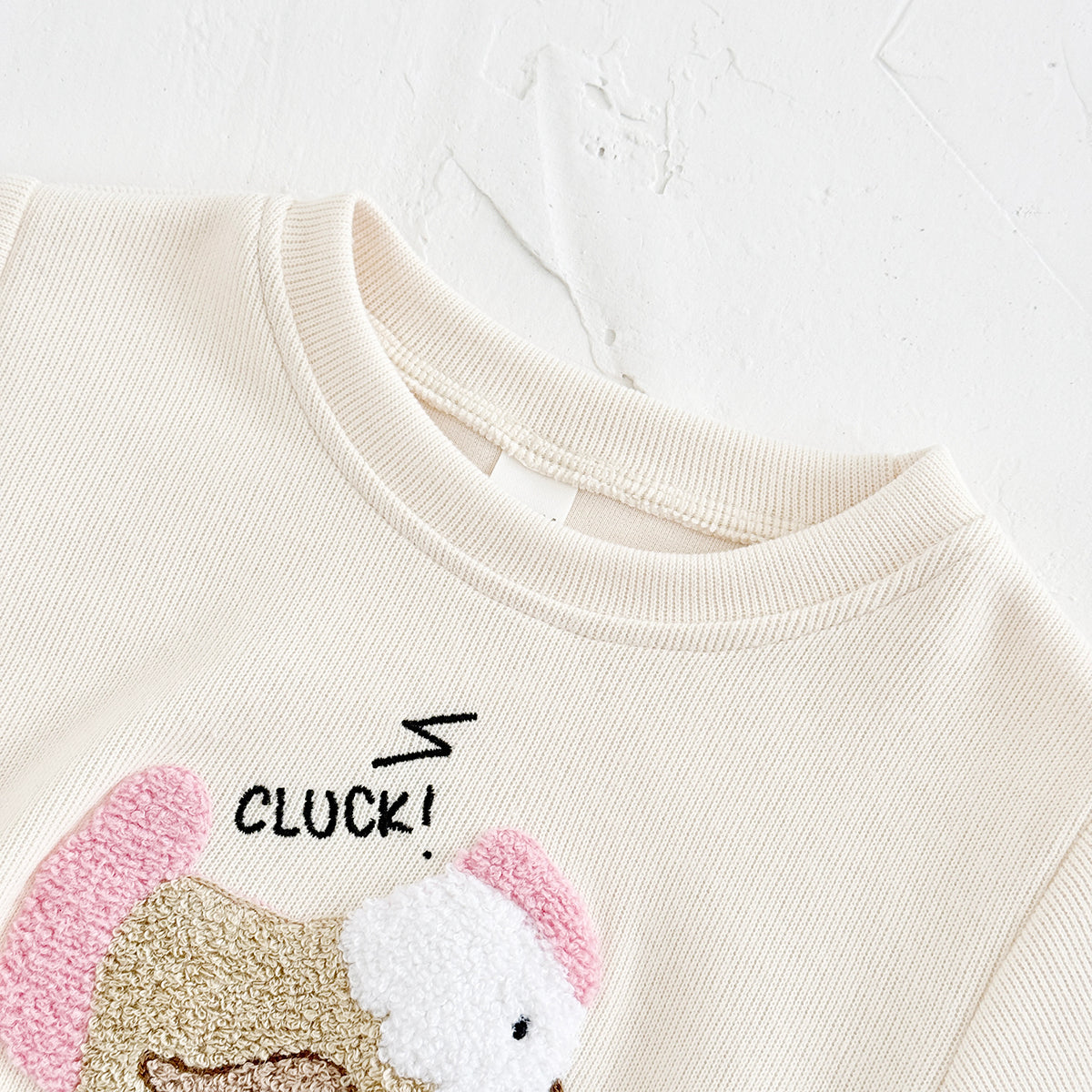 Sweet Baby Set, 3D Chicken Sweatshirt Pink Striped Pants
