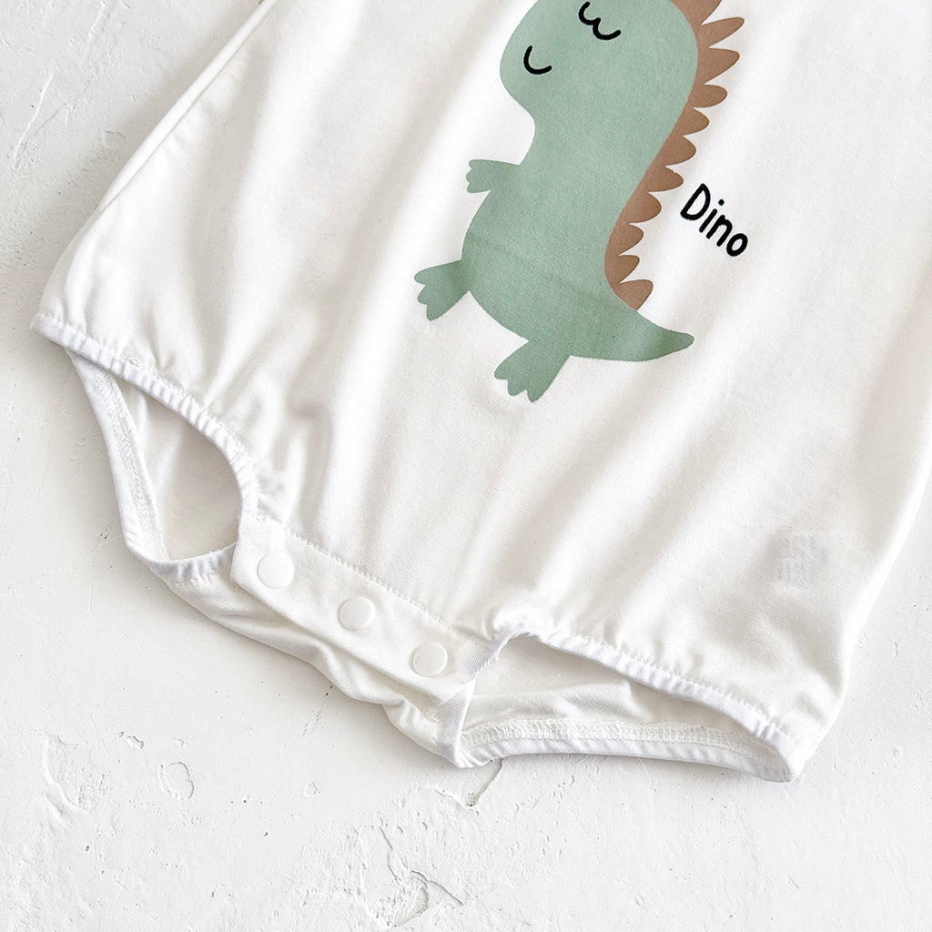 Summer Cartoon Dinosaur Print Romper