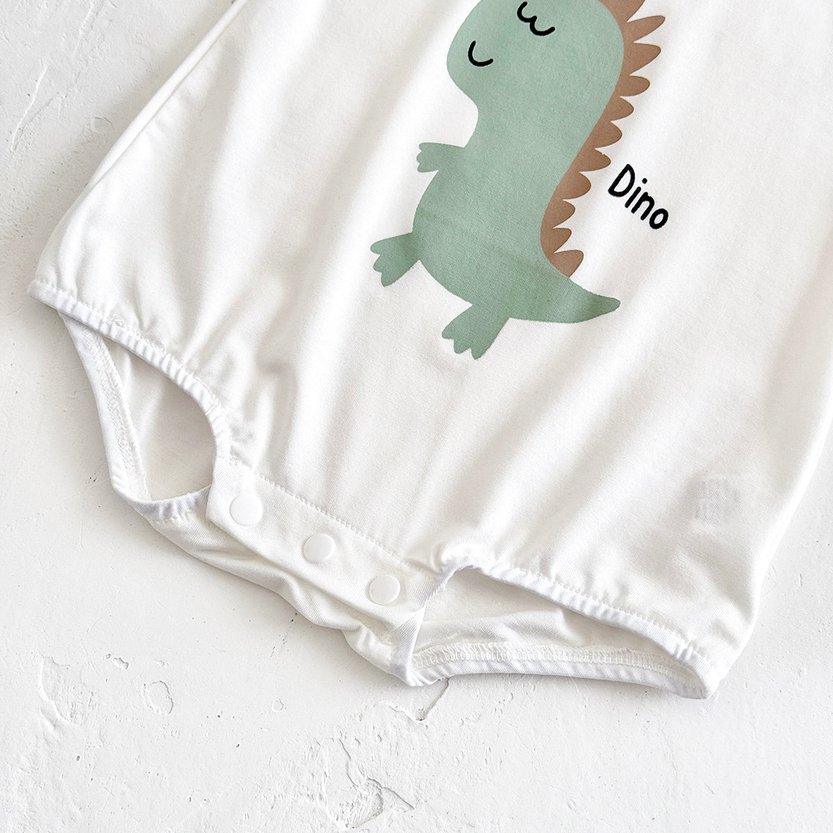 Summer Cartoon Dinosaur Print Romper