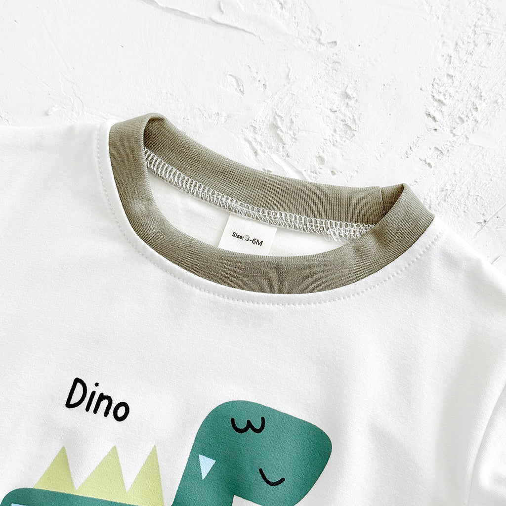 Summer Cartoon Dinosaur Print Romper